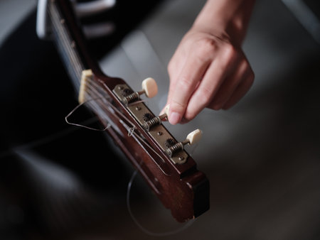 The person who plays the guitarの写真素材