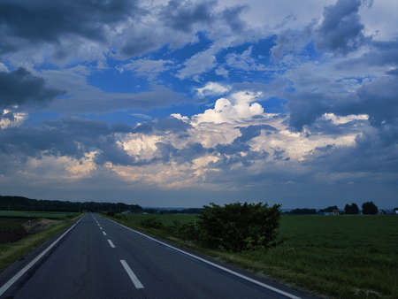 stormy weather in summer hokkaidoの写真素材