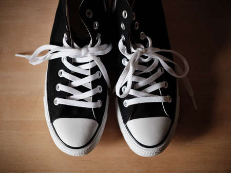 Photo of black and white sneakers