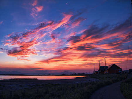 magic hour in summer hokkaidoの写真素材