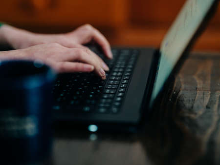 people typing in remote work