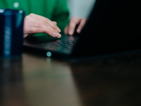 people typing in remote work