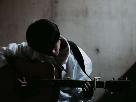 The person who plays the guitarの写真素材