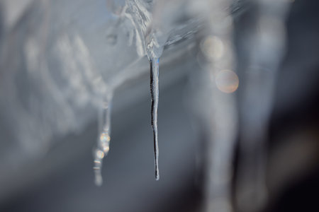 beautiful icicle in winter hokkaidoの写真素材