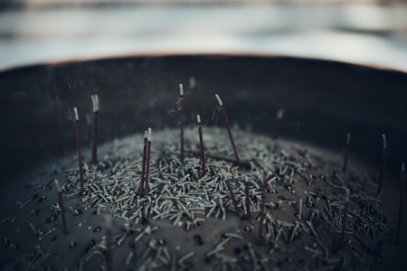 incense stick in japanese templeの写真素材