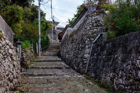 Old cobblestone road in Okinawa