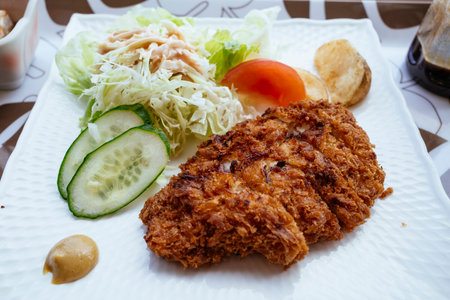 Tonkatsu set meal of lunchの写真素材