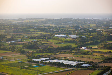 Looking down on Yoron Islandの写真素材