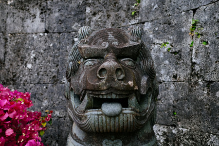 Shisa figurine in okinawa Japanの写真素材