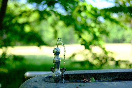 Drinking fountain in the parkの写真素材