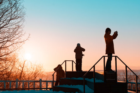Tokachigaoka Observatory in winter hokkaidoの写真素材