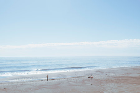 Beautiful beach and blue skyの写真素材
