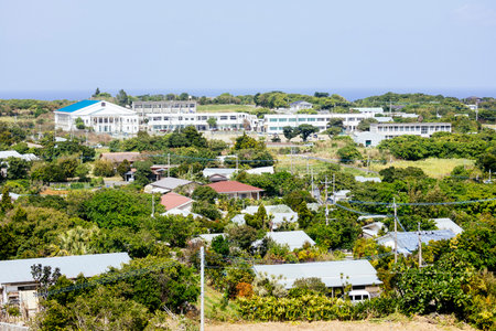 Looking down on Yoron Islandの写真素材