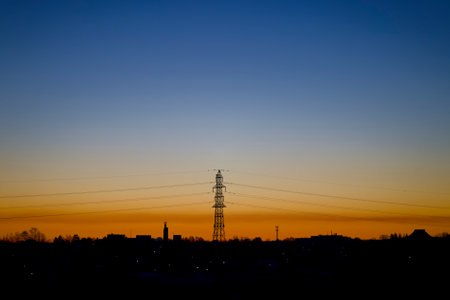 pre dawn sky in winterの写真素材