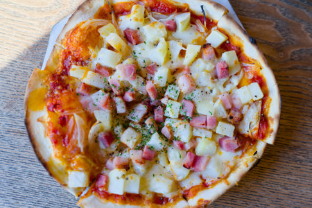 delicious looking pizza in Japanの写真素材