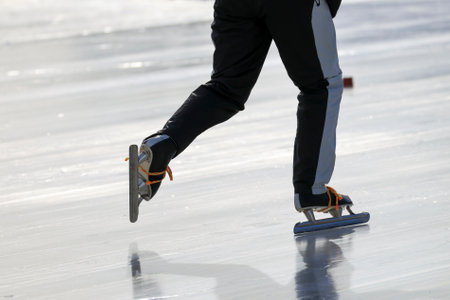 speed skating in Japan hokkaidoの写真素材
