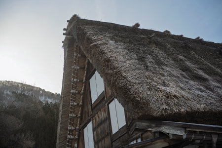 shirakawago in winter gifu Japanの写真素材