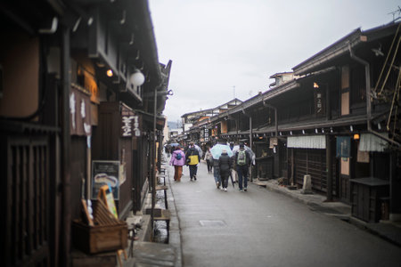 old town in takayama gifuの写真素材