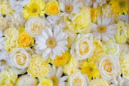 Shrine decorated with flowersの写真素材