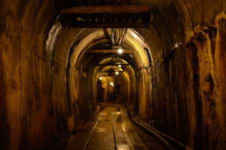 Dimly lit tunnel in Japan