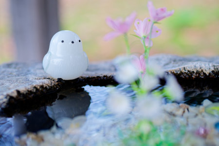 Shrine decorated with flowersの写真素材
