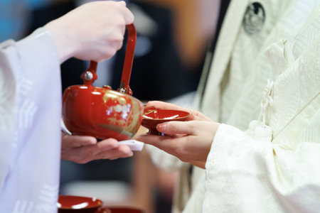 wedding ceremony in japan asiaの写真素材