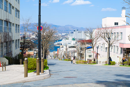 Hakodate city area in springの写真素材