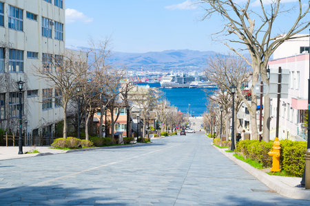 Hakodate city area in springの写真素材