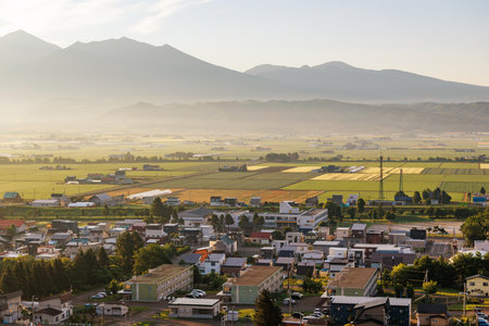 nakafurano town in early morning