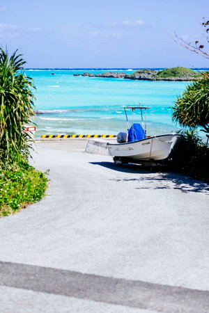 Cobalt blue sea of Yoron Islandの写真素材