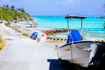 Cobalt blue sea of Yoron Islandの写真素材