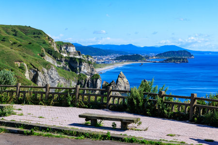 Beautiful coastal scenery in Muroranの写真素材