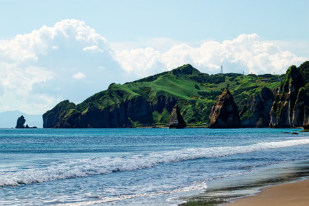 itanki coast in muroran hokkaidoの写真素材