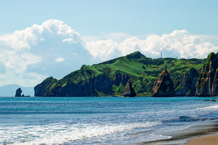 itanki coast in muroran hokkaidoの写真素材