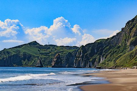 itanki coast in muroran hokkaidoの写真素材
