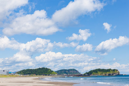 itanki coast in muroran hokkaidoの写真素材