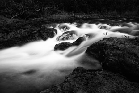 river photographed with a slow shutter