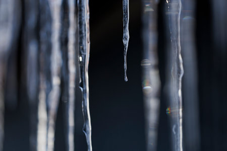 beautiful icicle in winter hokkaido