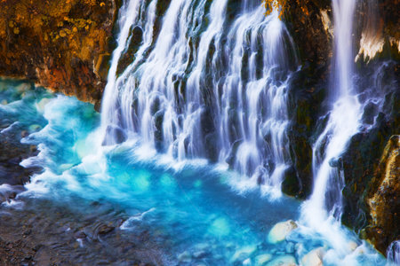 shirohige waterfall in autumn hokkaido