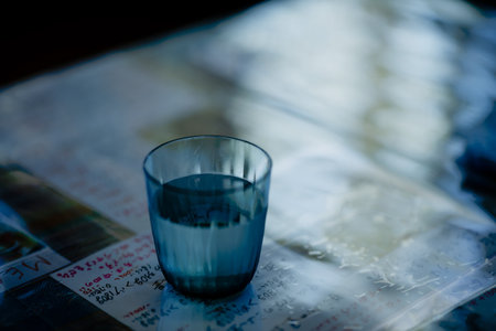 glass of water in cafe