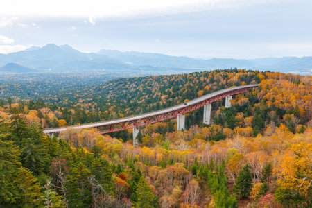 mikuni pass in autumn hokkaidoの写真素材