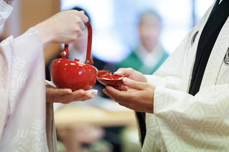 wedding ceremony in japan asiaの写真素材