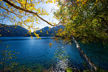lake shikaribetu in shikaoi hokkaidoの写真素材