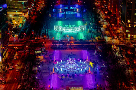 Night view from Sapporo TV Towerの写真素材