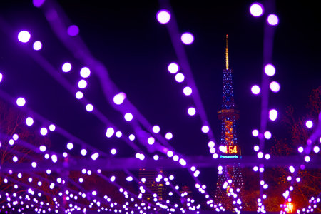 White illumination in sapporo hokkaidoの写真素材