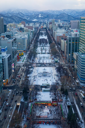 oodori park seen from tv tpwerの写真素材