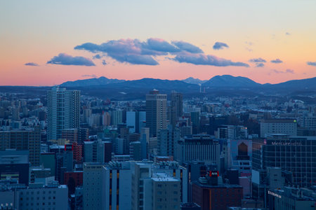 sapporo seen from tv towerの写真素材