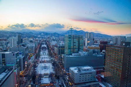 sapporo seen from tv towerの写真素材