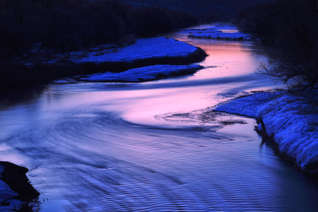 Winter river view from otowa bridge