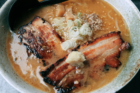 Japanese miso ramen noodle soup, japanese food